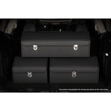 SOGA 4X Leather Car Boot Collapsible Foldable Trunk Cargo Organizer Portable Storage Box With Lock Black Medium