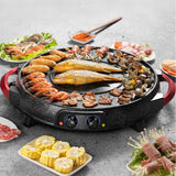 SOGA 2X 2  in 1 Electric Stone Coated Teppanyaki Grill Plate Steamboat Hotpot