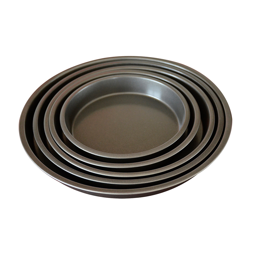 SOGA 6X 8-inch Round Black Steel Non-stick Pizza Tray Oven Baking Plate Pan