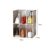 SOGA 2X 3 Tier Multifunctional PP Plastic Bag Box Portable Cubby DIY Storage Shelves Stackable Handbag Purse Organiser