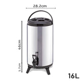 SOGA 6X 16L Portable Insulated Cold/Heat Coffee Tea Beer Barrel Brew Pot With Dispenser