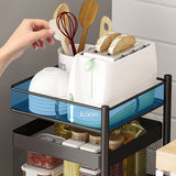 SOGA 2X 3 Tier Steel Square Rotating Kitchen Cart Multi-Functional Shelves Portable Storage Organizer with Wheels