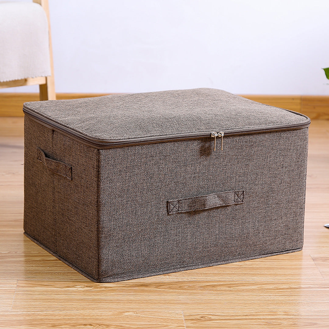 SOGA 2X Coffee Large Portable Double Zipper Storage Box Moisture Proof Clothes Basket Foldable Home Organiser