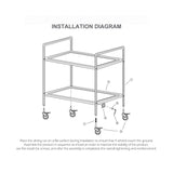 SOGA 2X 3 Tier 81x46x85cm Stainless Steel Kitchen Dinning Food Cart Trolley Utility Round Small