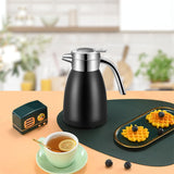 SOGA 1.2L Stainless Steel Kettle Insulated Vacuum Flask Water Coffee Jug Thermal Black