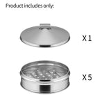 SOGA 2X 5 Tier Stainless Steel Steamers With Lid Work inside of Basket Pot Steamers 25cm