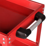 SOGA 2X 3 Tier Tool Storage Cart Portable Service Utility Heavy Duty Mobile Trolley Red