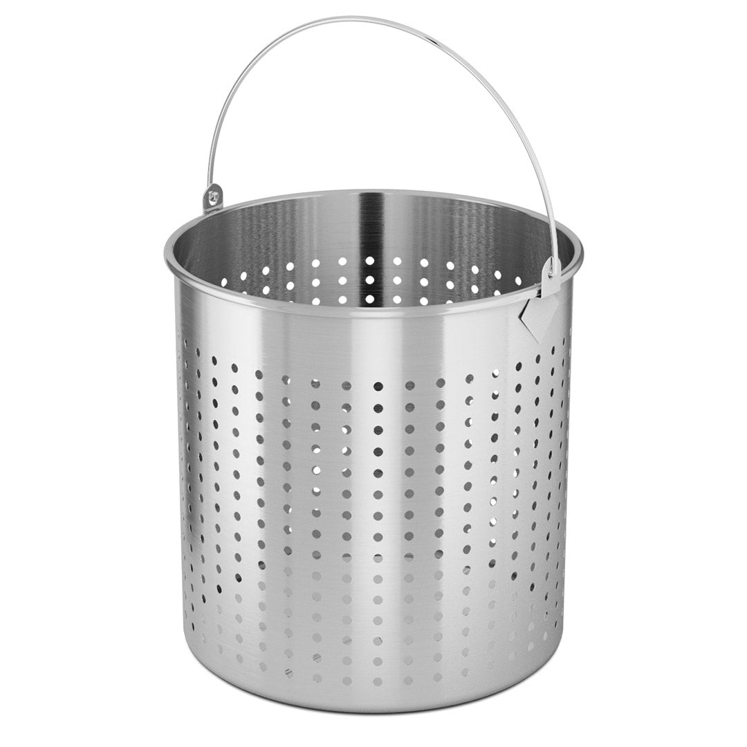 SOGA 98L 18/10 Stainless Steel Perforated Stockpot Basket Pasta Strainer with Handle