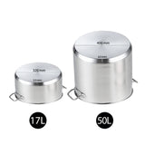 SOGA 17L Wide Stock Pot  and 50L Tall Top Grade Thick Stainless Steel Stockpot 18/10