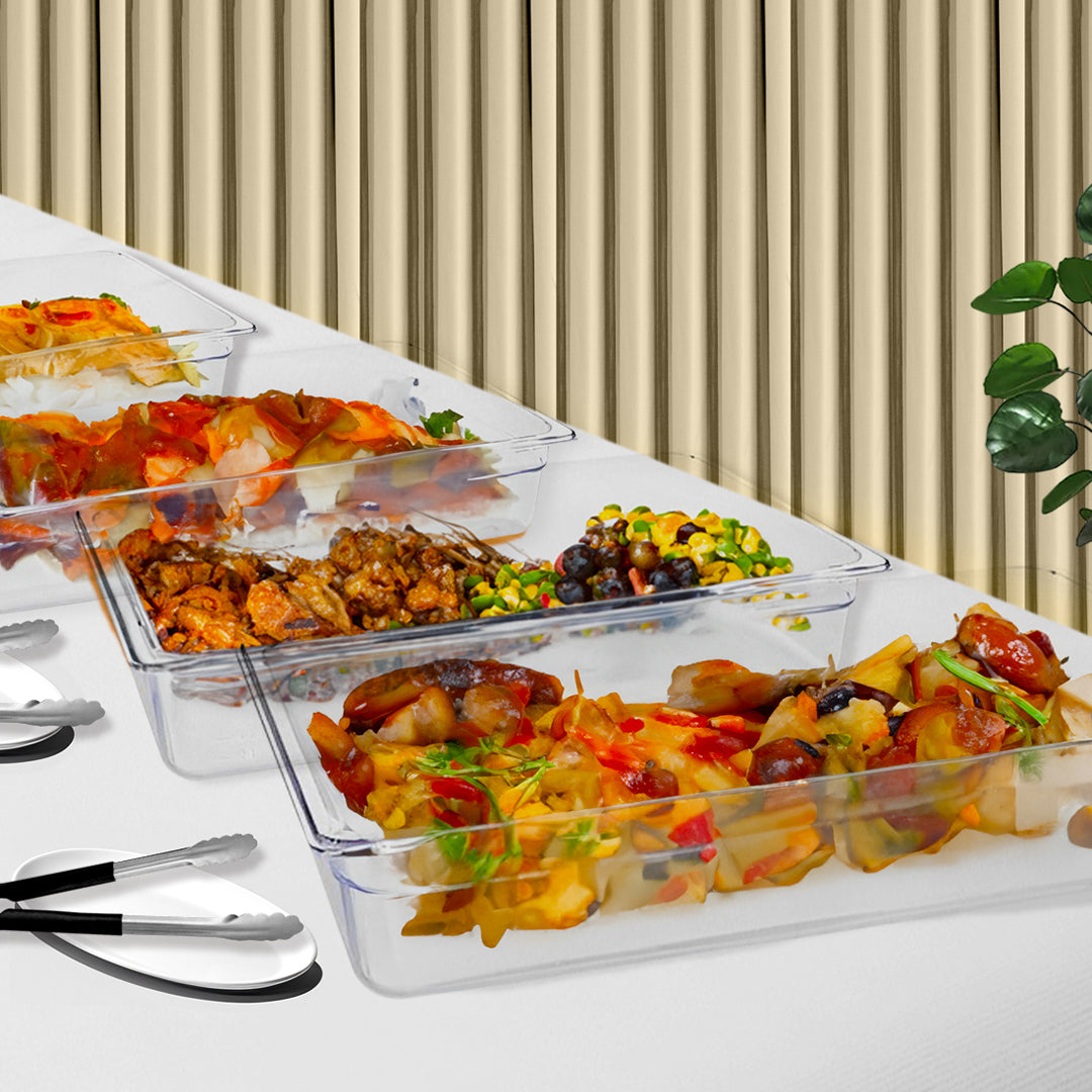 SOGA 100mm Clear Gastronorm GN Pan 1/6 Food Tray Storage Bundle of 6