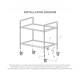 SOGA 2X 2 Tier 75x40x83.5cm Stainless Steel Kitchen Dinning Food Cart Trolley Utility Small