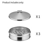 SOGA 2X 3 Tier Stainless Steel Steamers With Lid Work inside of Basket Pot Steamers 25cm