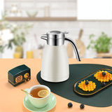 SOGA 1.2L Stainless Steel Kettle Insulated Vacuum Flask Water Coffee Jug Thermal White