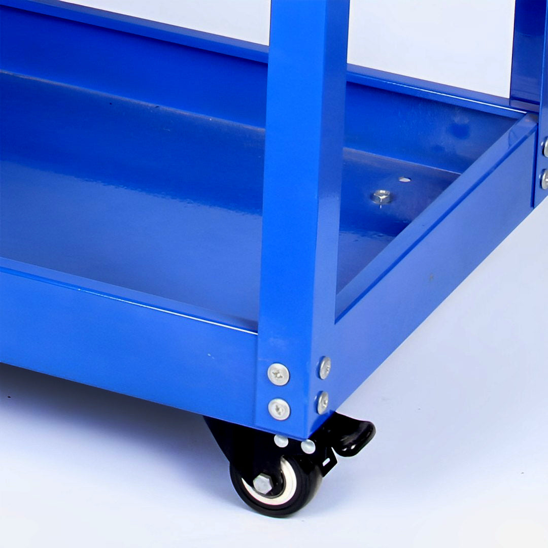 SOGA 2X 3 Tier Tool Storage Cart Portable Service Utility Heavy Duty Mobile Trolley Blue