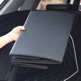 SOGA Leather Car Boot Collapsible Foldable Trunk Cargo Organizer Portable Storage Box Black Medium