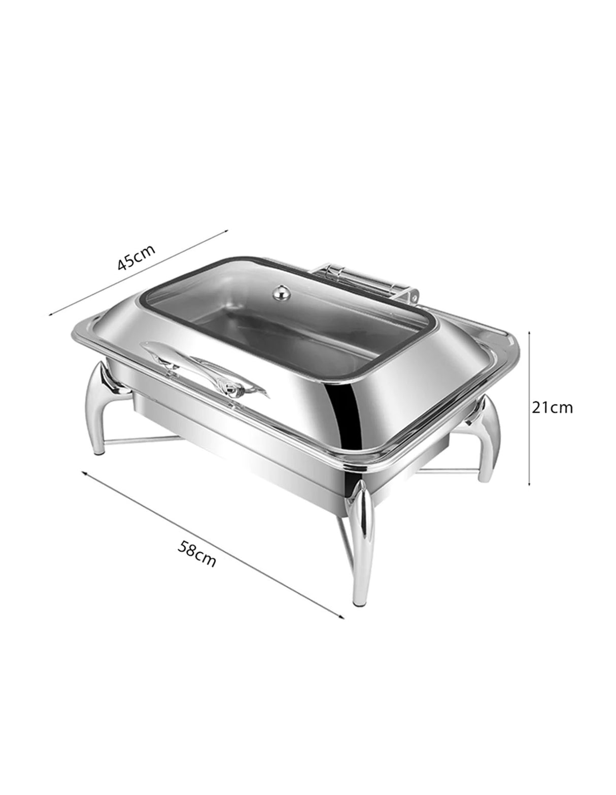 SOGA Stainless Steel Rectangular Chafing Dish Tray Buffet Cater Food Warmer Chafer with Top Lid