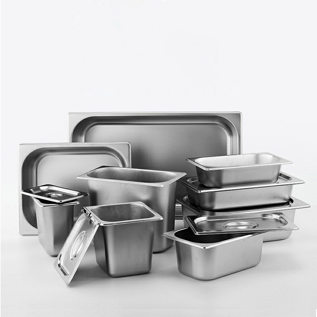 SOGA 2X Gastronorm GN Pan Full Size 1/1 GN Pan 6.5cm Deep Stainless Steel Tray