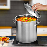 SOGA Stock Pot 12L Top Grade Thick Stainless Steel Stockpot 18/10