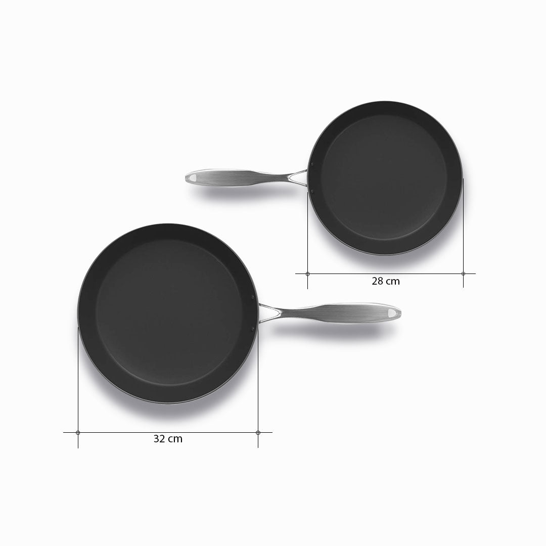 SOGA Stainless Steel Fry Pan 28cm 32cm Frying Pan Induction Non Stick Interior