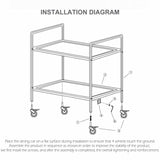 SOGA 2 Tier 75x40x83.5cm Stainless Steel Kitchen Dinning Food Cart Trolley Utility Small