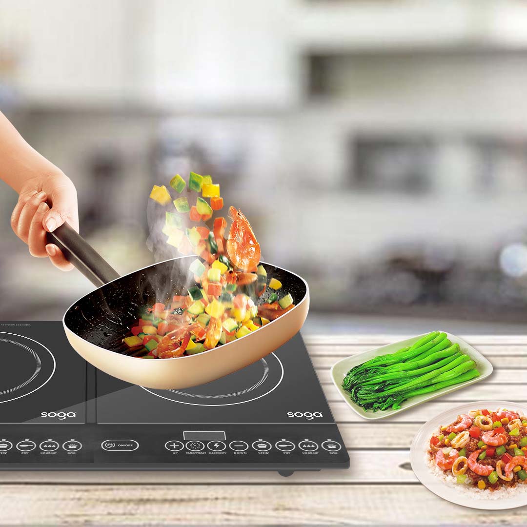 SOGA 2X Cooktop Portable Induction LED Electric Double Duo Hot Plate Burners Cooktop Stove