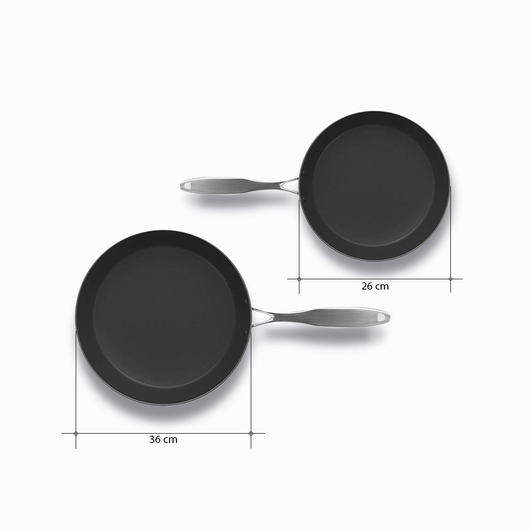 SOGA Stainless Steel Fry Pan 26cm 36cm Frying Pan Induction Non Stick Interior