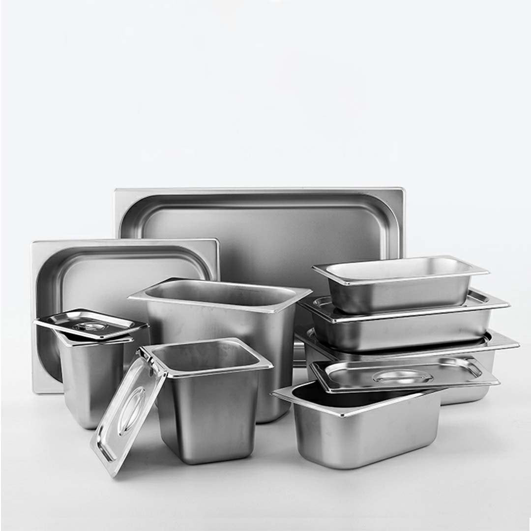 SOGA 12X Gastronorm GN Pan Full Size 1/1 GN Pan 2cm Deep Stainless Steel Tray With Lid