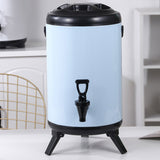 SOGA 2X 16L Stainless Steel Insulated Milk Tea Barrel Hot and Cold Beverage Dispenser Container with Faucet White