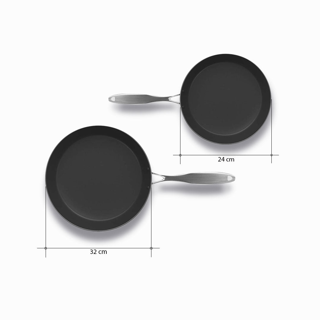 SOGA Stainless Steel Fry Pan 24cm 32cm Frying Pan Induction Non Stick Interior