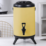 SOGA 2X 16L Stainless Steel Insulated Milk Tea Barrel Hot and Cold Beverage Dispenser Container with Faucet Yellow