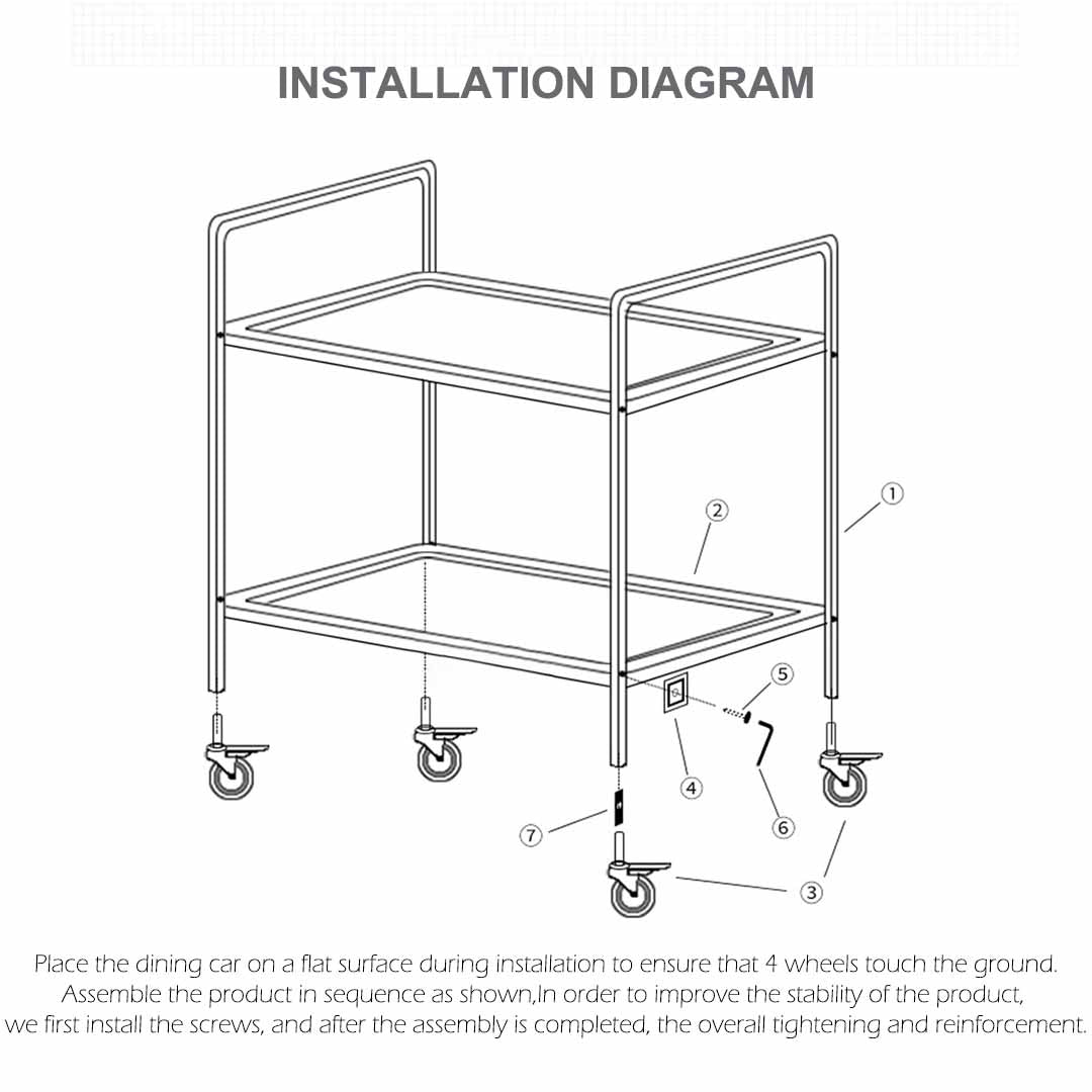 SOGA 2 Tier 81x46x85cm Stainless Steel Kitchen Dining Food Cart Trolley Utility Round Small