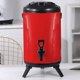 SOGA 2X 16L Stainless Steel Insulated Milk Tea Barrel Hot and Cold Beverage Dispenser Container with Faucet Red