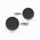 SOGA Stainless Steel Fry Pan 20cm 28cm Frying Pan Induction Non Stick Interior