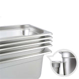 SOGA 6X Gastronorm GN Pan Full Size 1/1 GN Pan 15cm Deep Stainless Steel Tray With Lid