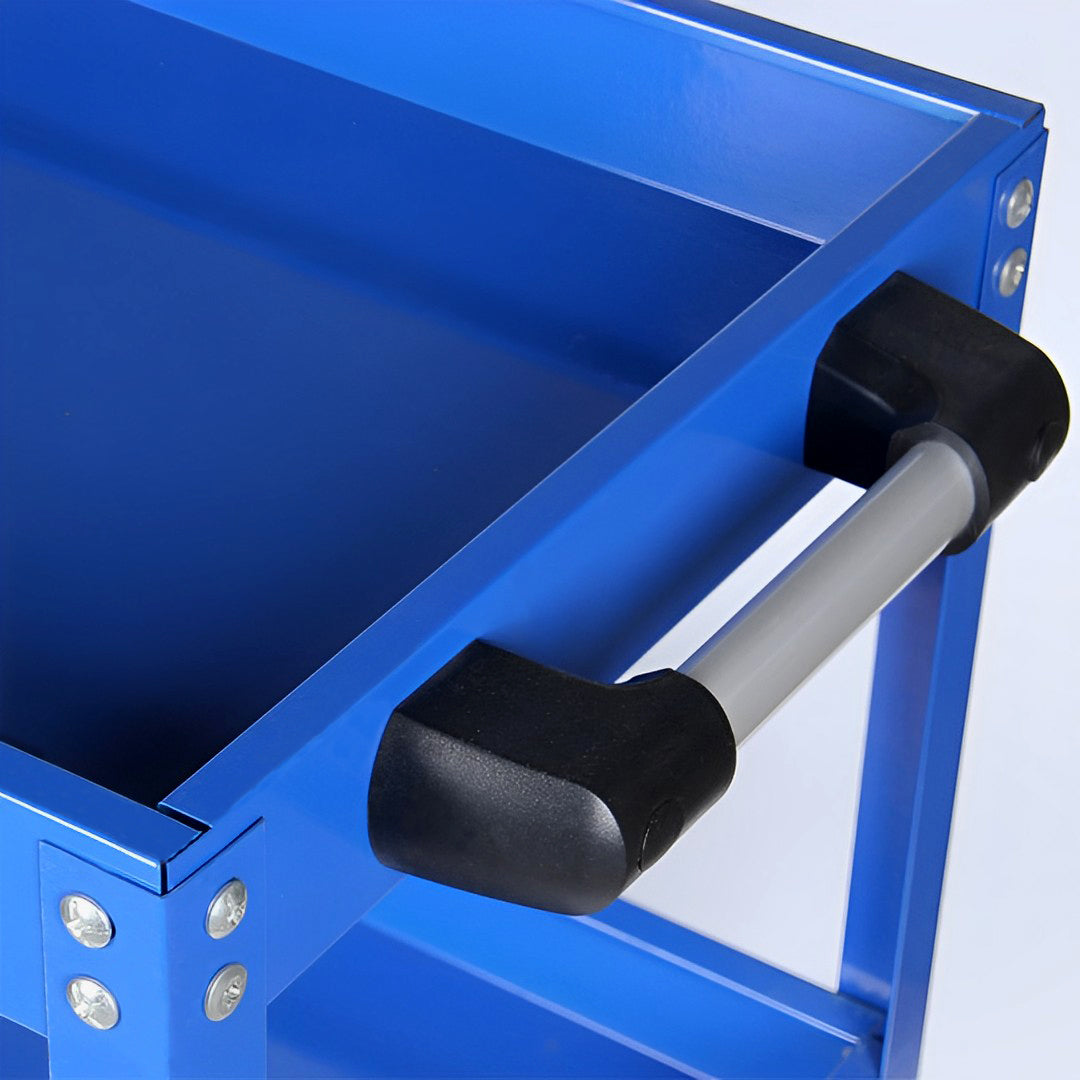 SOGA 2X 3 Tier Tool Storage Cart Portable Service Utility Heavy Duty Mobile Trolley Blue