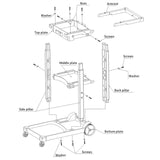 SOGA 3 Tier Multifunction Janitor Cleaning Waste Cart Trolley and Waterproof Bag with Lid