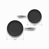 SOGA Stainless Steel Fry Pan 22cm 34cm Frying Pan Induction Non Stick Interior