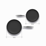 SOGA Stainless Steel Fry Pan 30cm 34cm Frying Pan Induction Non Stick Interior