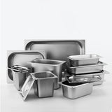 SOGA 4X Gastronorm GN Pan Full Size 1/3 GN Pan 10cm Deep Stainless Steel Tray With Lid