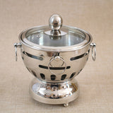 SOGA Stainless Steel Mini Asian Buffet Hot Pot Single Person Shabu Alcohol Stove Burner with Glass Lid