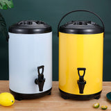 SOGA 16L Stainless Steel Insulated Milk Tea Barrel Hot and Cold Beverage Dispenser Container with Faucet White