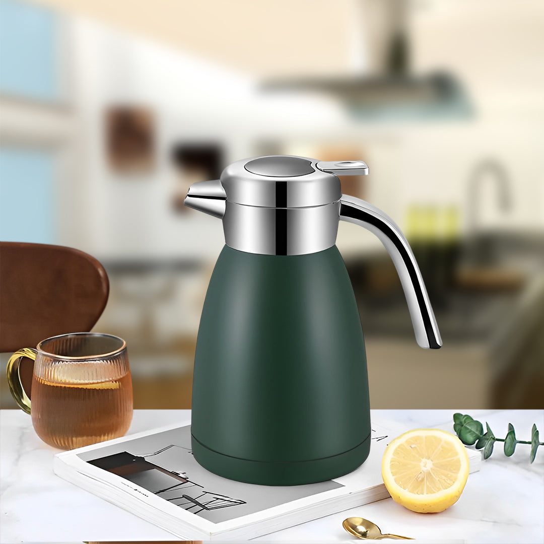 SOGA 1.2L Stainless Steel Kettle Insulated Vacuum Flask Water Coffee Jug Thermal Green