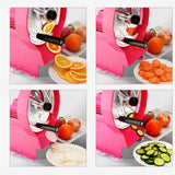 SOGA Commercial Manual Vegetable Fruit Slicer Kitchen Cutter Machine Pink