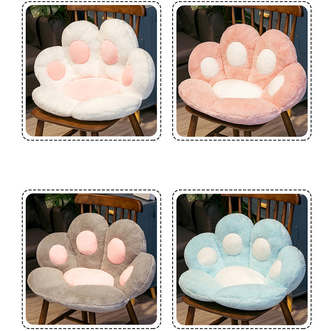 SOGA Blue Paw Shape Cushion Warm Lazy Sofa Decorative Pillow Backseat Plush Mat Home Decor