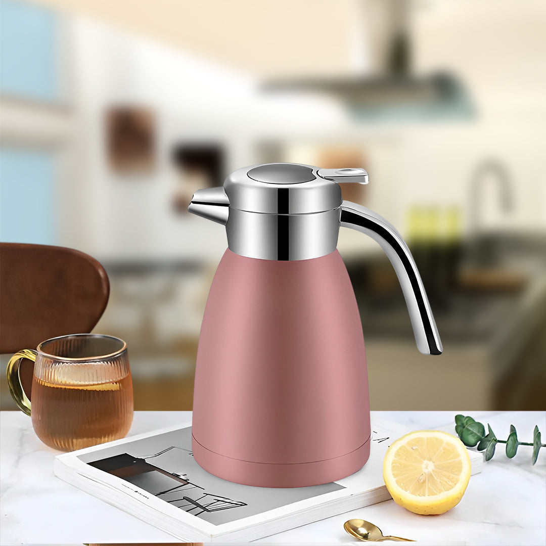 SOGA 1.2L Stainless Steel Kettle Insulated Vacuum Flask Water Coffee Jug Thermal Pink