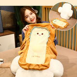 SOGA 2X 58cm Smiley Face Toast Bread Cushion Stuffed Car Seat Plush Cartoon Back Support Pillow Home Decor