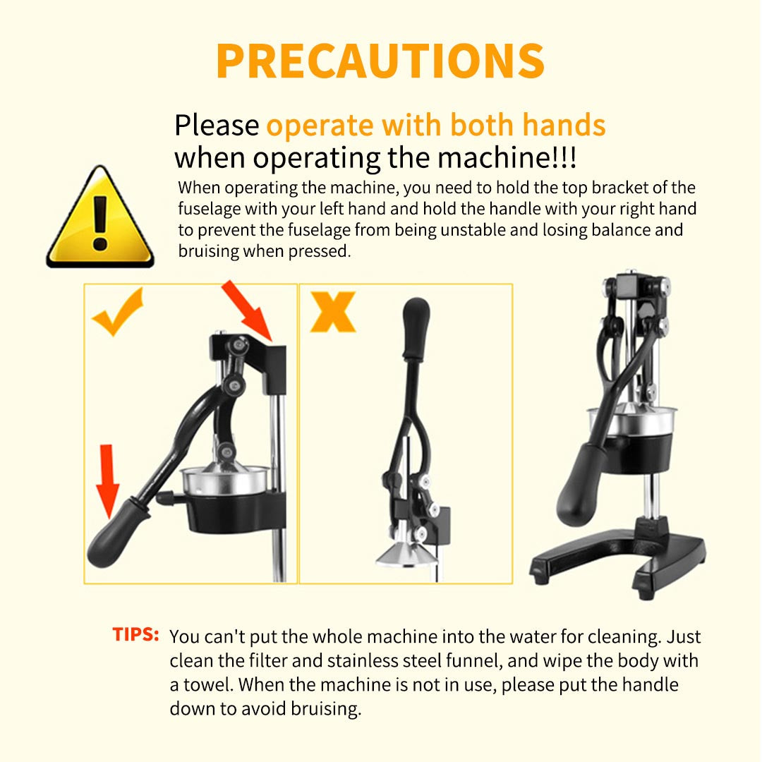 SOGA 2X Commercial Manual Juicer Hand Press Juice Extractor Squeezer Orange Citrus Matte Black