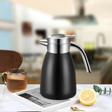 SOGA 2X 1.2L Stainless Steel Kettle Insulated Vacuum Flask Water Coffee Jug Thermal Black