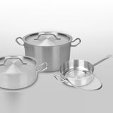 SOGA 2X 30cm Stainless Steel Saucepan Sauce pan with Glass Lid and Helper Handle Triple Ply Base Cookware