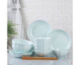 SOGA Light Blue Japanese Style Ceramic Dinnerware Crockery Soup Bowl Plate Server Kitchen Home Decor Set of 10